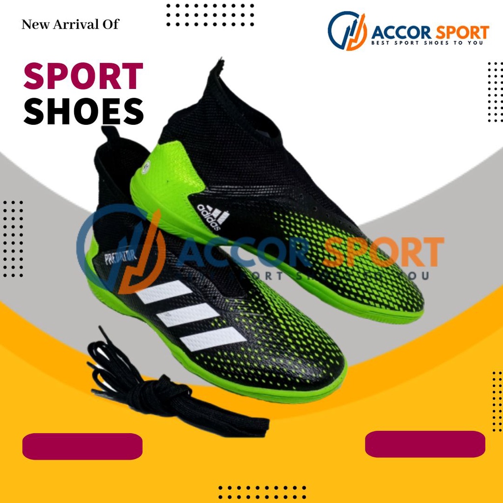 Sepatu Futsal Adidas Predator Hitam Hijau