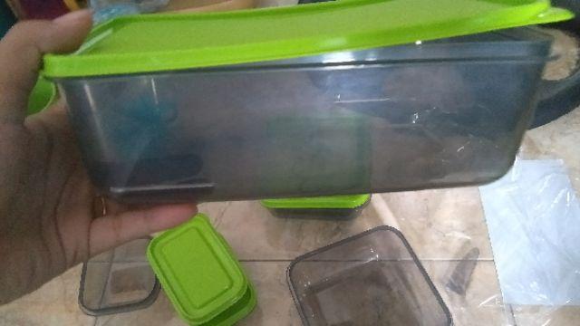 Calista Otaru Smoke Isi 14 Pcs (7 Set) / Toples Plastik / Tempat Makanan / Container / Warna Hijau