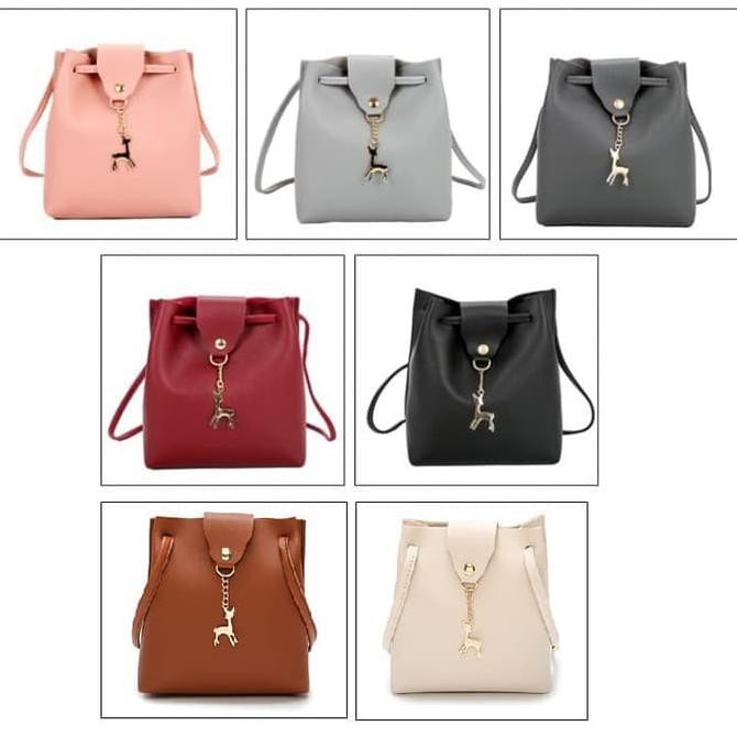 BAYZ TAS SELEMPANG WANITA MURAH / TAS SELEMPANG MINI MOUSE DEER WOMAN GIRL - MARON 526B