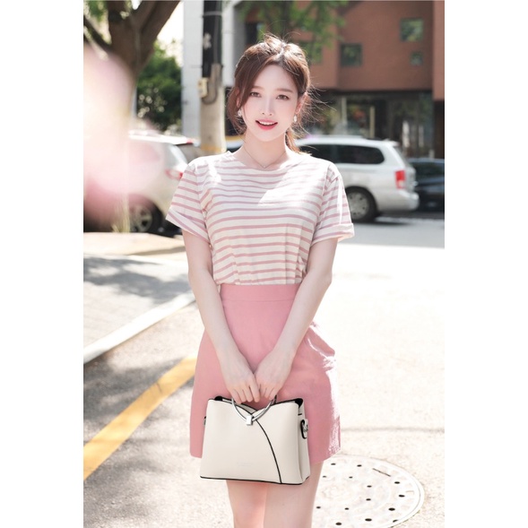 TFT AX20076 92741 AX741 T12 B1945 C0314 E4633 (1 KG MUAT 2) TAS PINK SELEMPANG WANITA IMPORT - TAS ELEGANT WANITA – BUCKET- TAS KOREA - HARGA GROSIR JTF8071 CR7570