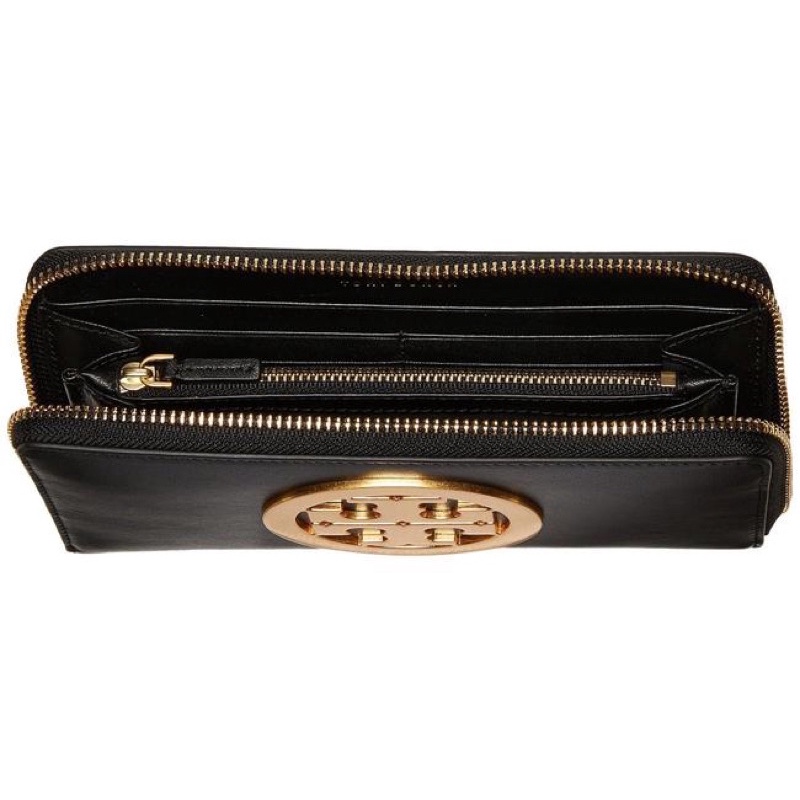 Tory Burch Black Charlie Zip Continental Wallet TB 54391