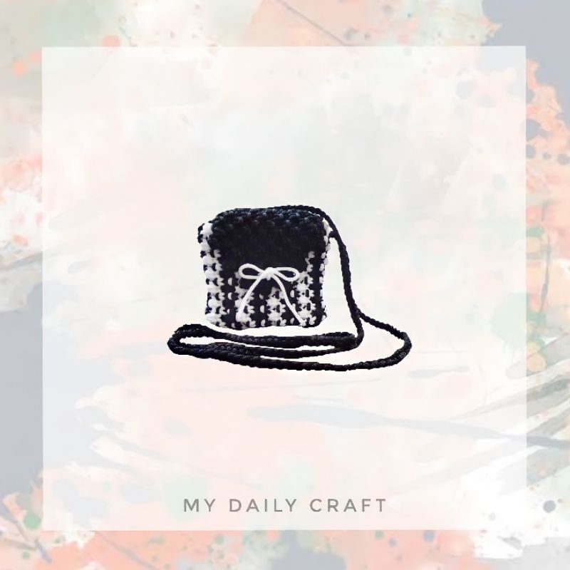 Tas selempang mini / sling bag / tas anyaman / tas tali kur / tas rajut / tas macrame