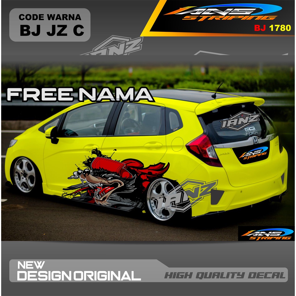 STIKER DECAL ANIMASI SRIGALA MOBIL HONDA JAZZ  AYLA AGYA AVANZA SWIFT YARIS / STIKER MOBIL DECAL MOBIL / STIKER VARIASI MOBIL AGYA AYLA JAZZ SITI CITY / DECAL STIKER MOBIL