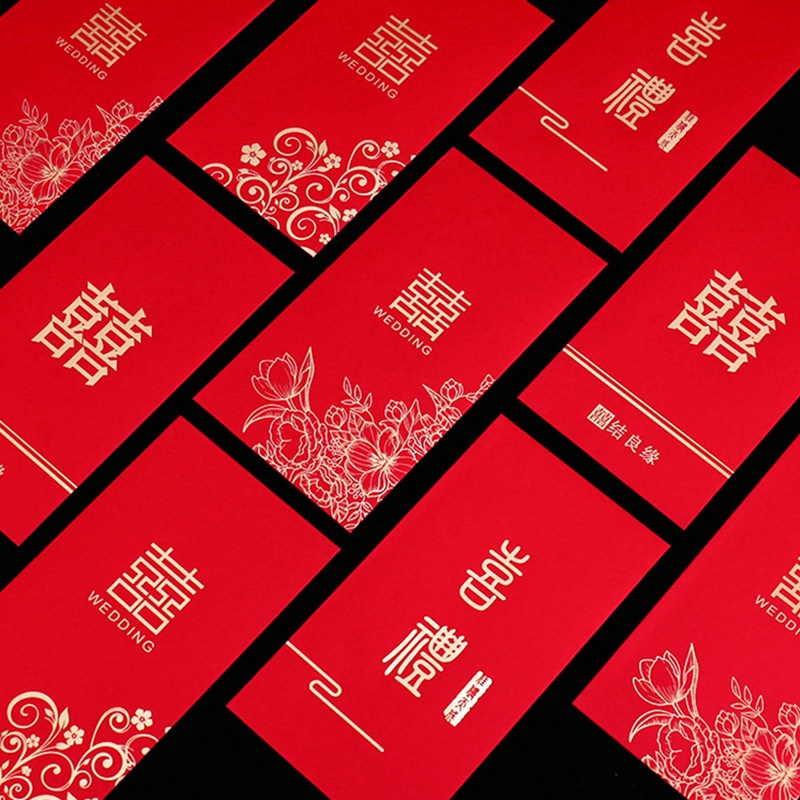 10pcs wedding red envelope wedding gift bag. Lishi Feng 2022 Chinese New Year angbao 2022 gold coins in the year of the tiger red envelope New Year red envelope New Year's red envelope