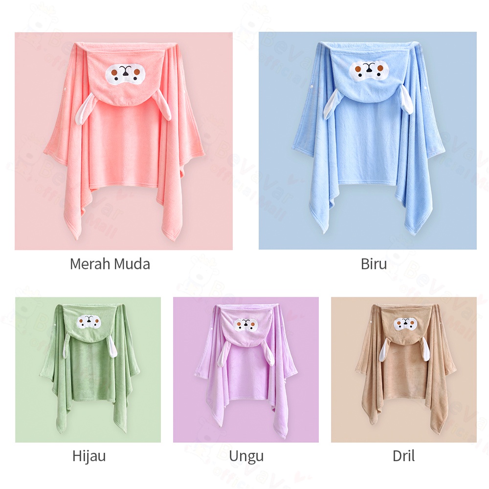 BEVAVAR Handuk Mandi Anak Dan Bayi Motif Monyet Lucu Handuk Hoodie Anak Bayi Untuk 0-6 Tahun