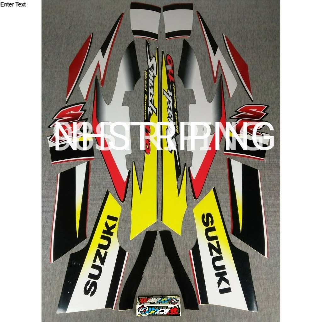 STRIPING SMASH 110SR MERAH  2005 STIKER LIS POLET ORI SUZUKI 110 SR