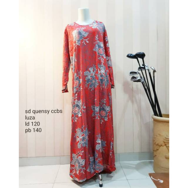 Daster sd Quensy ccbs Tangan Panjang Batik Luza merah