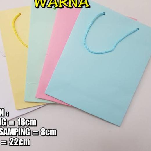 

✭ 20pcs - 18x8x22 / Paper Bag Warna / Paper Bag Polos / Paper Bag / Shopping Bag ➲