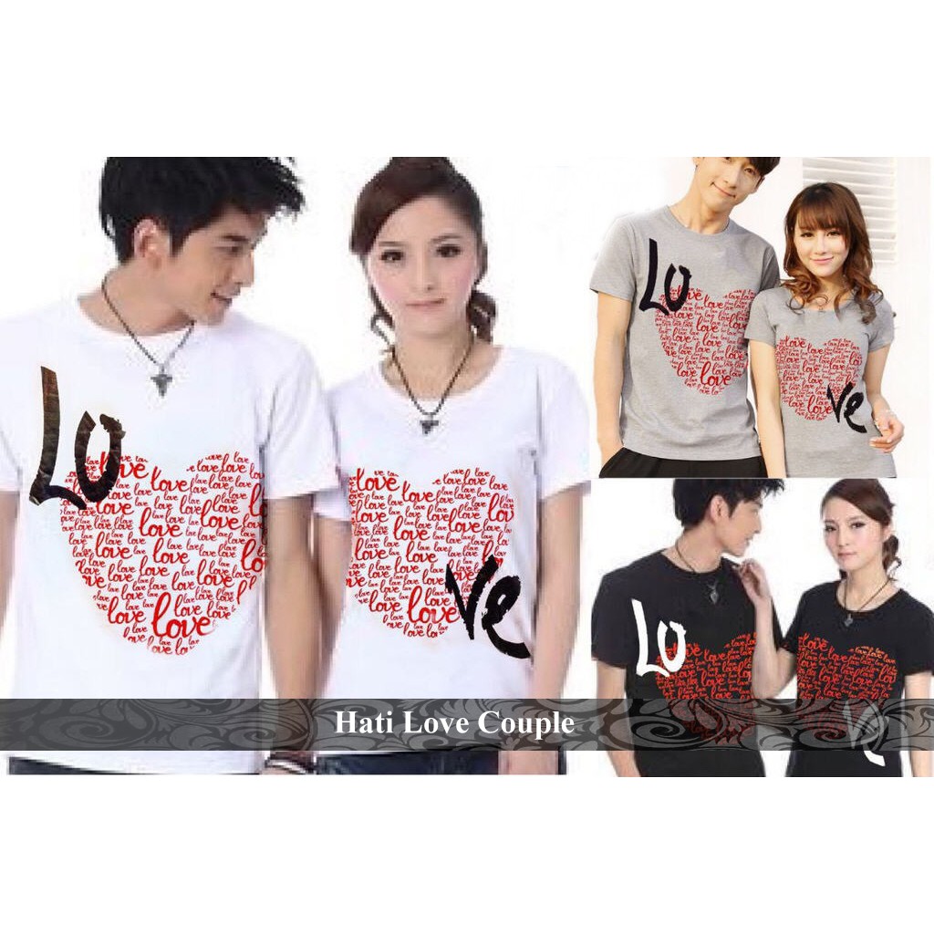 Pusat Baju Couple Termurah 3 Warna Kaos Pasangan Keren Serasi