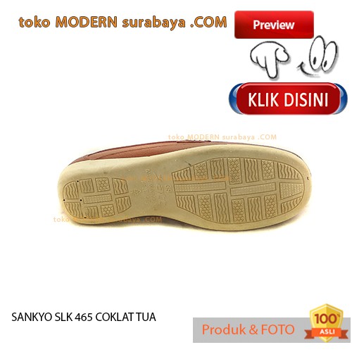 SANKYO SLK 465 COKLAT TUA sepatu wanita flat karet sli on