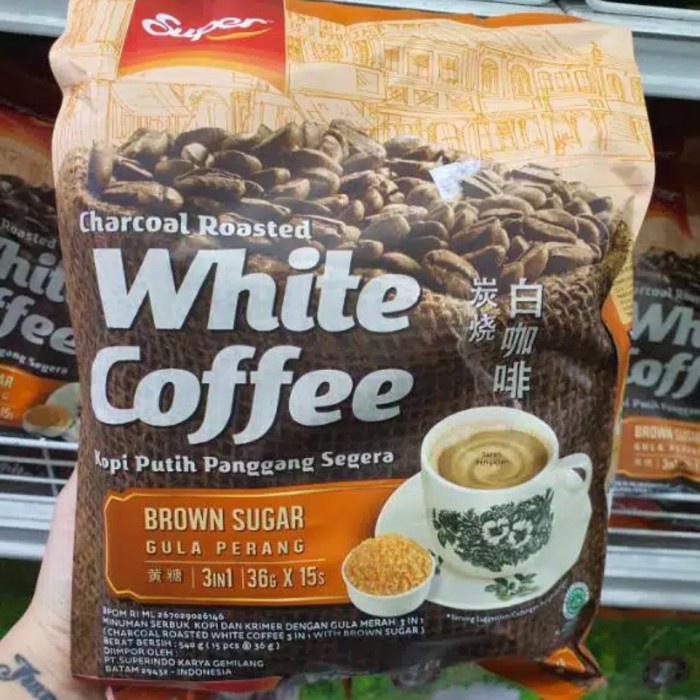 

super white coffee brown sugar 3in1 charcoal roasted