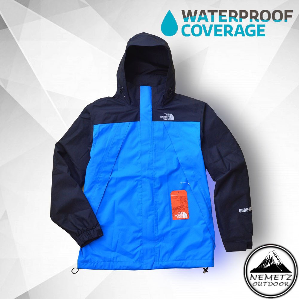 Jaket Gunung TNF Waterproof Polar Hiking Adventure Biru Hitam JCMT024