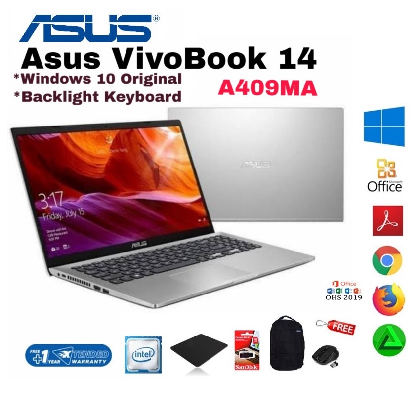 Laptop ASUS A409MA Intel Celeron N4000| 4GB| 1TB| Win10