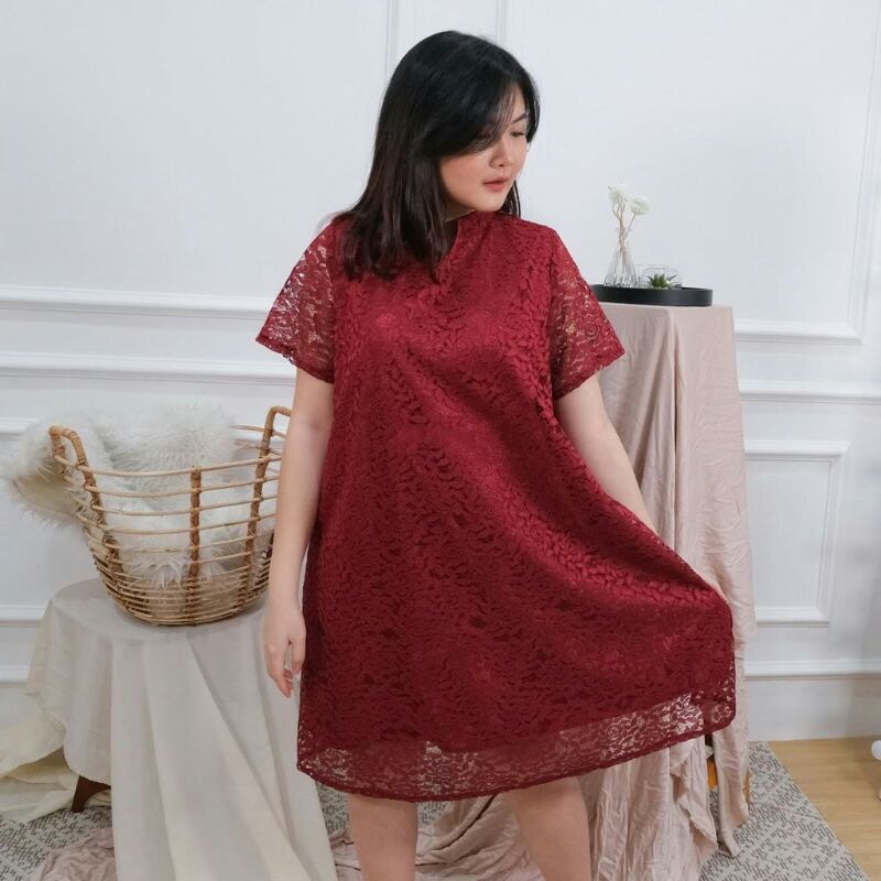 gaun pesta brokat bigsize.baju pesta jumbo.baju hamil ld 120.baju pesta ibu hamil.baju imlek