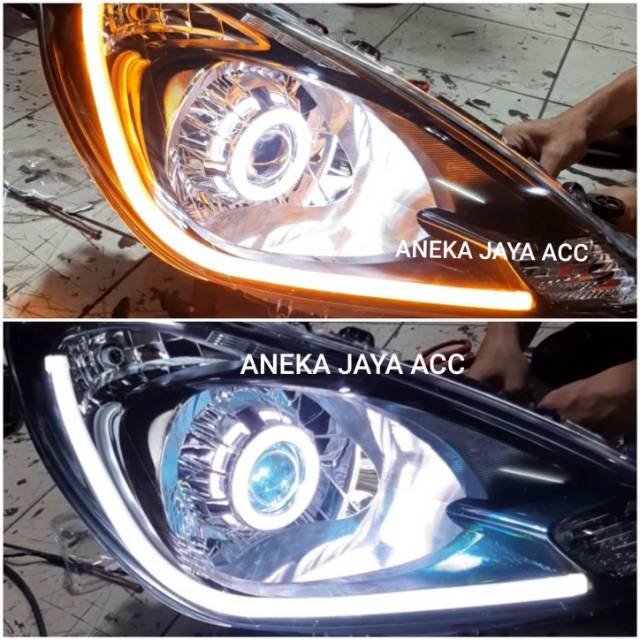 HEADLAMP HONDA JAZZ GE8 2011 2012 2013 CUSTOM PROJECTOR LED FLEXIBLE SEQUENTIAL