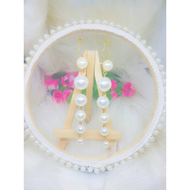 A131 Anting hijab juntai pearl gold