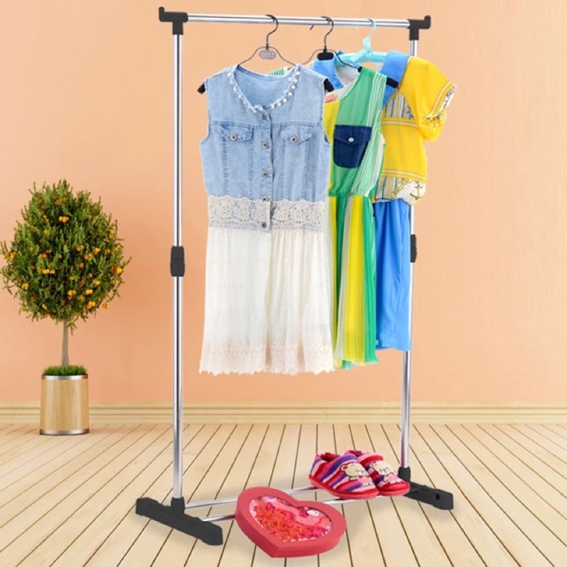 Rak SINGLE ROD RACK Serbaguna Baju Gantungan Laundry Setrikaan Pajangan Stainless stand hanger