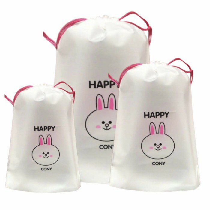 TAS SERUT MAKE UP KOSMETIK  POUCH ORGANIZER TRAVEL HAPPY CONY &amp; RUSA