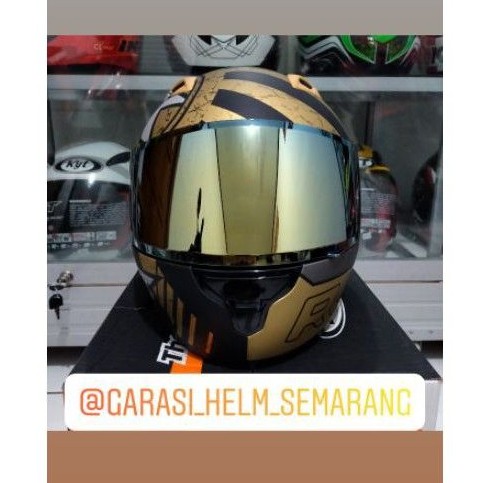RC7 SERI 17 BLACK GOLD DOFT HELM FULL FACE KYT RC7 #17 GOLD