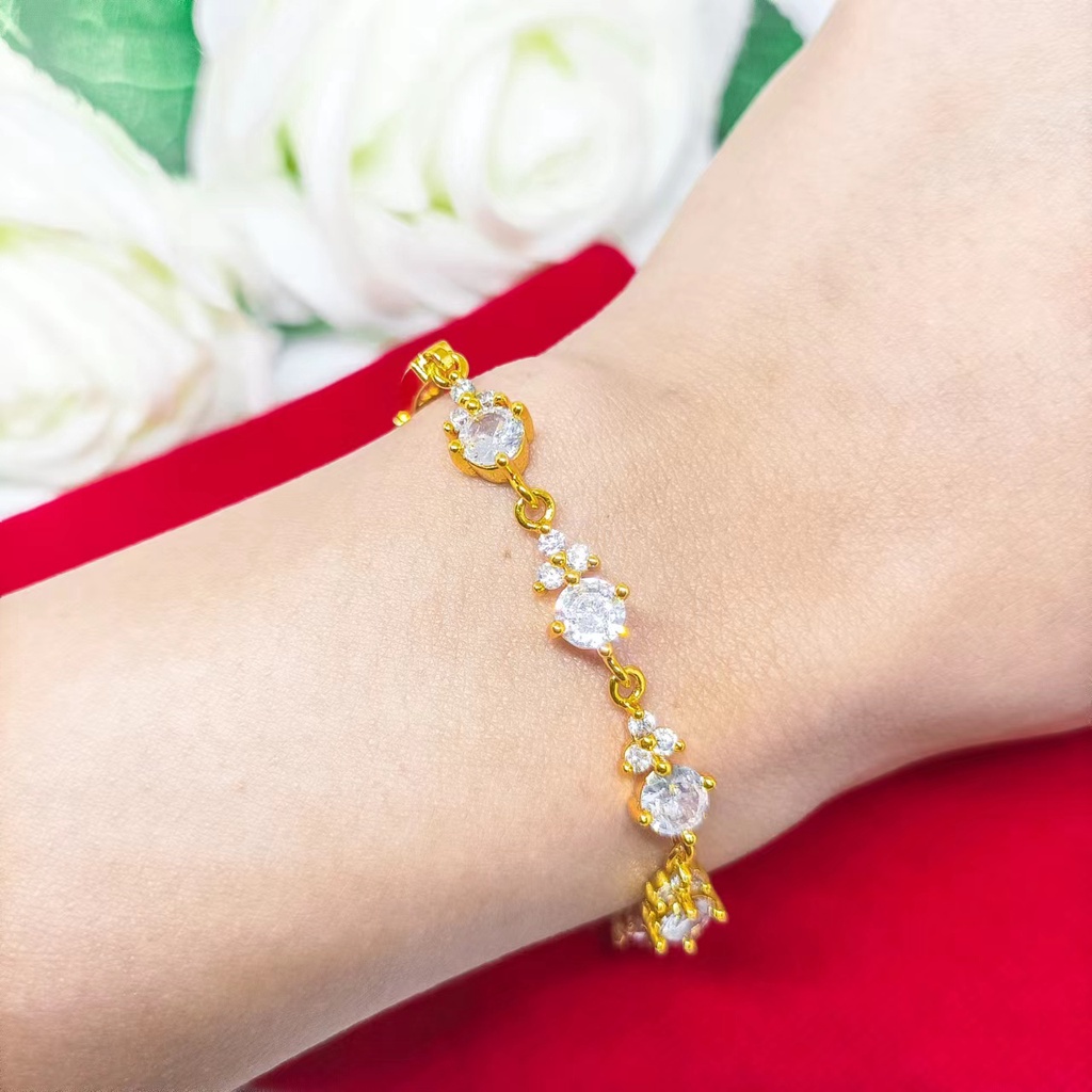 Gelang Serut xuping perhiasan lapis Emas 24k Bracelet