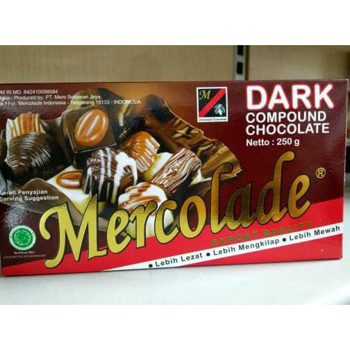 

31.87-Kue- Mercolade Dark Compound Chocolate - 250 Gr -Terlengkap-Termurah-Dijamin.