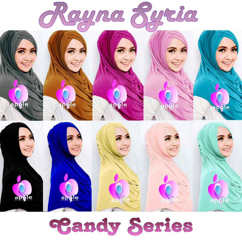 Rayna Premium Hijab Jilbab Instant Syria Rayyna / Hijab Kerudung Instan Jersey Rhayna Non Pet Silang