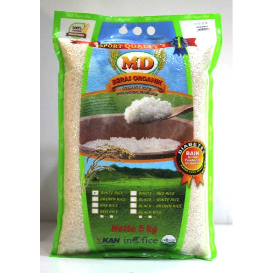 

Beras Organik MD Beras Putih Mentik Susu 5kg / Beras Sehat / Organic Rice