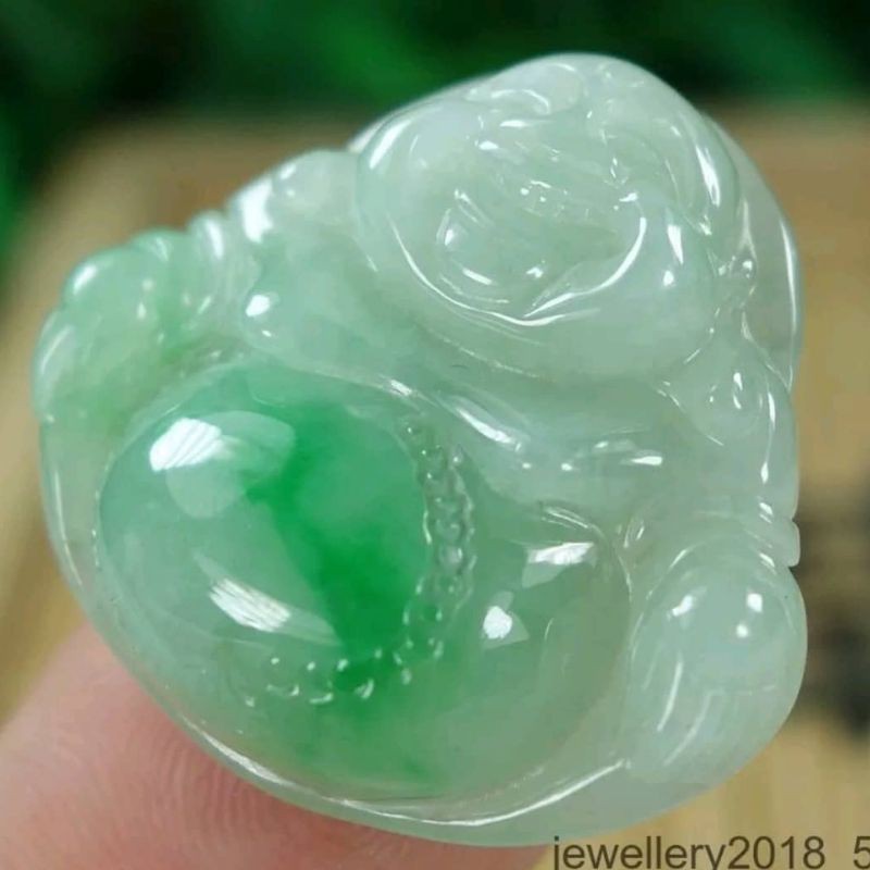 Natural Jadeite Jade Grade A Green Jadeite Jade Pendant Buddha