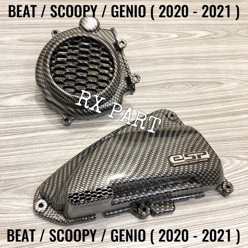 Cover kipas + Cover filter/tutup hawa HONDA GENIO , BEAT NEW , SCOOPY NEW - 2020 - 2021 - 2022 Carbo