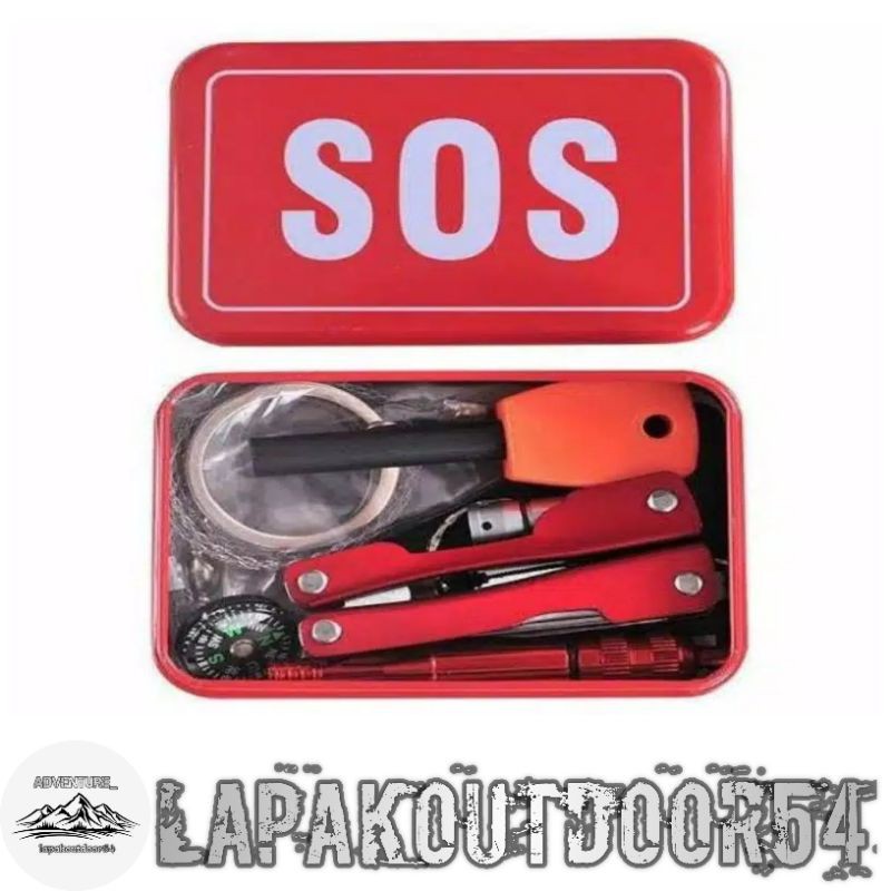 Survival Kit 1 set SOS Emergency/Perlengkapan SOS 7in1 Survival Kit Emergency Tools Outdoor Camping Pack