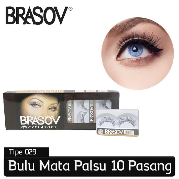 BRASOV Bulu Mata Palsu 1 Pasang Make Up Ekstensi Eyelashes Eyelash Full Strip Lashes Set