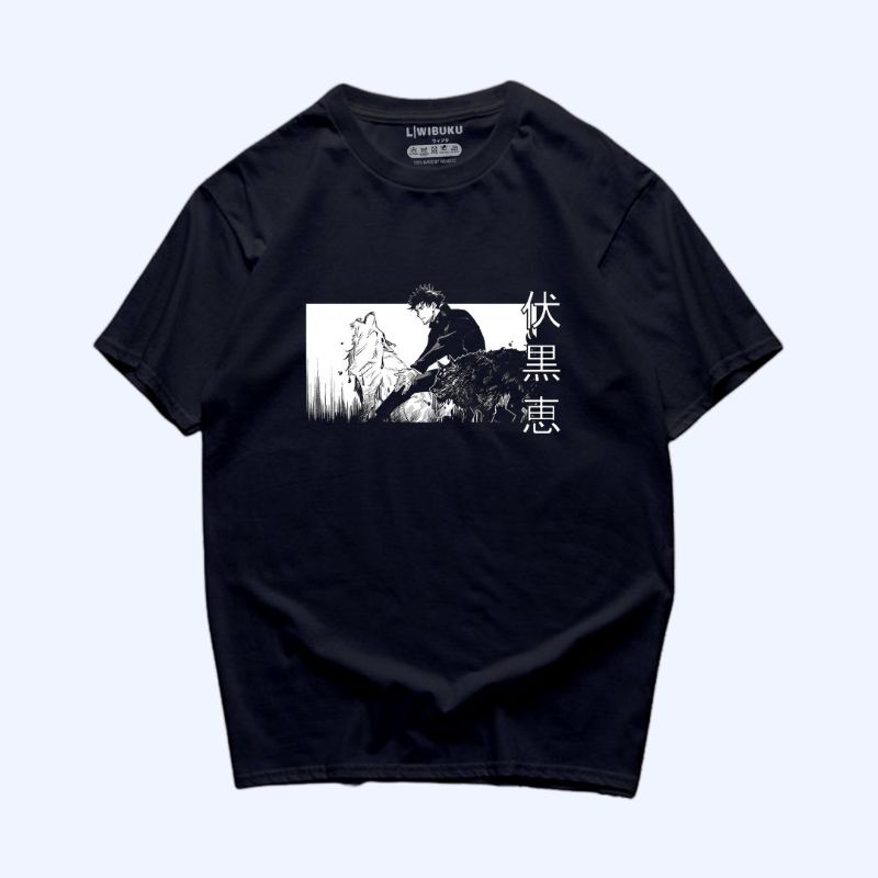 WIBUKU Kaos Anime Jujutsu Kaisen Fushiguro Megumi Megumi Wolf