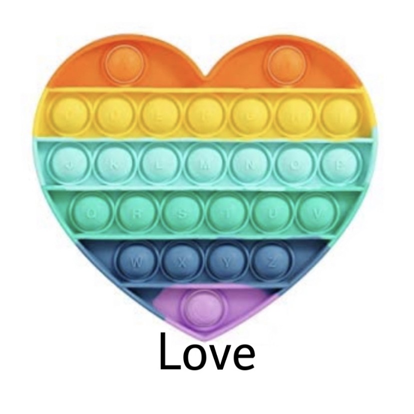 Mainan anak BOOMING Fidget spinner POP IT MURAH-LOVE RAINBOW