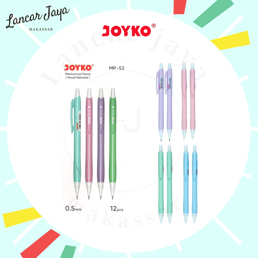 

[ 1 BOX / 12 PCS ] Mechanical Pencil Pensil Mekanik Joyko MP-52 0.5 mm