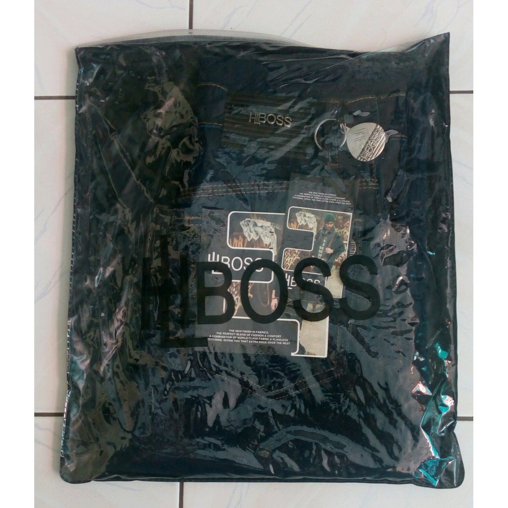 SALE celana jeans boss panjang pria original navy stretch melar denim pencil casual formal slim fit