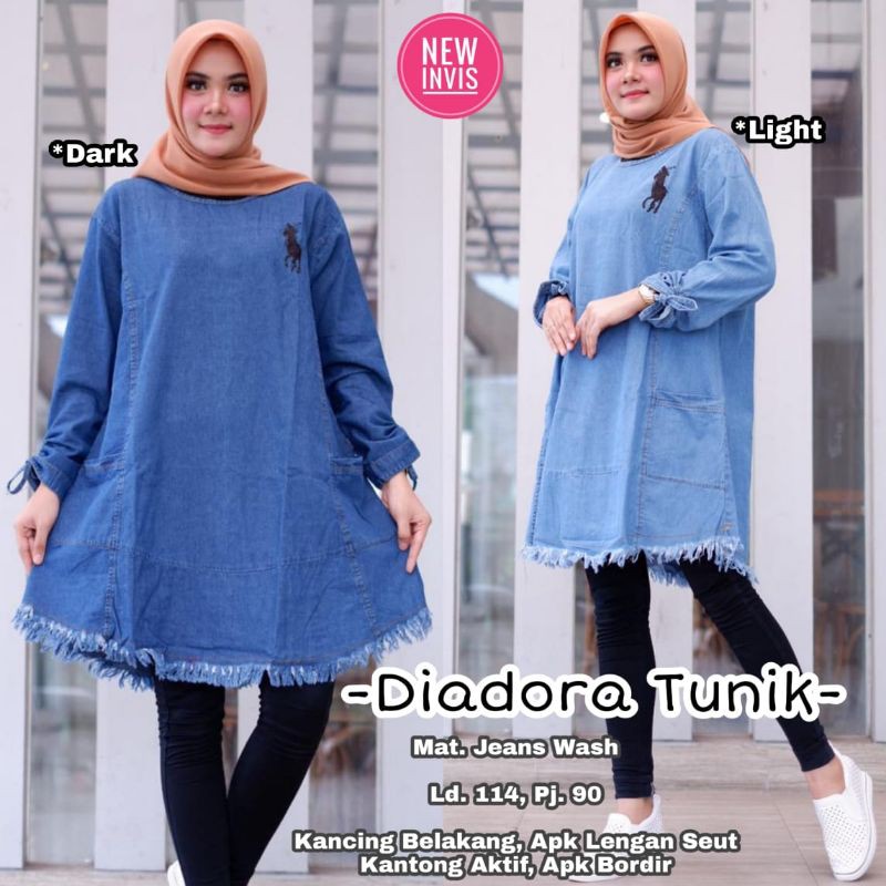 DIADORA JUMBO TUNIK JEANS WANITA LD 114CM