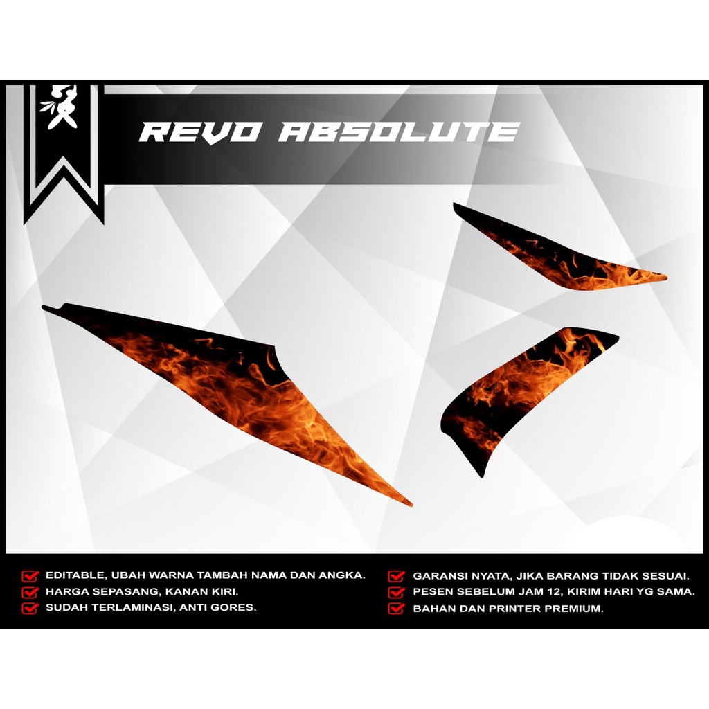 Striping Hologram Revo ABS-Stiker Decal Motor Revo Absolute Api Keren