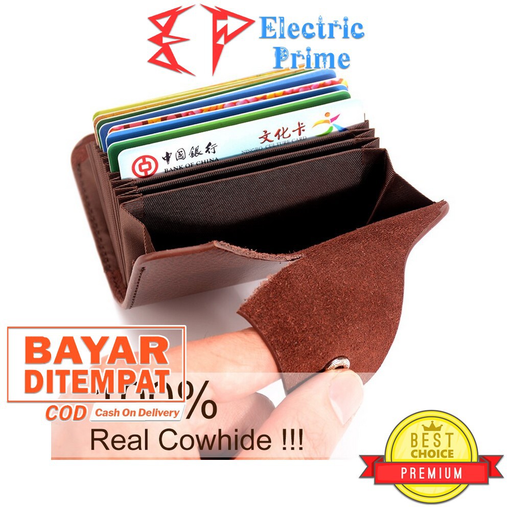 Dompet Kartu Card Wallet Slot Holder Leather Pria Wanita Portable