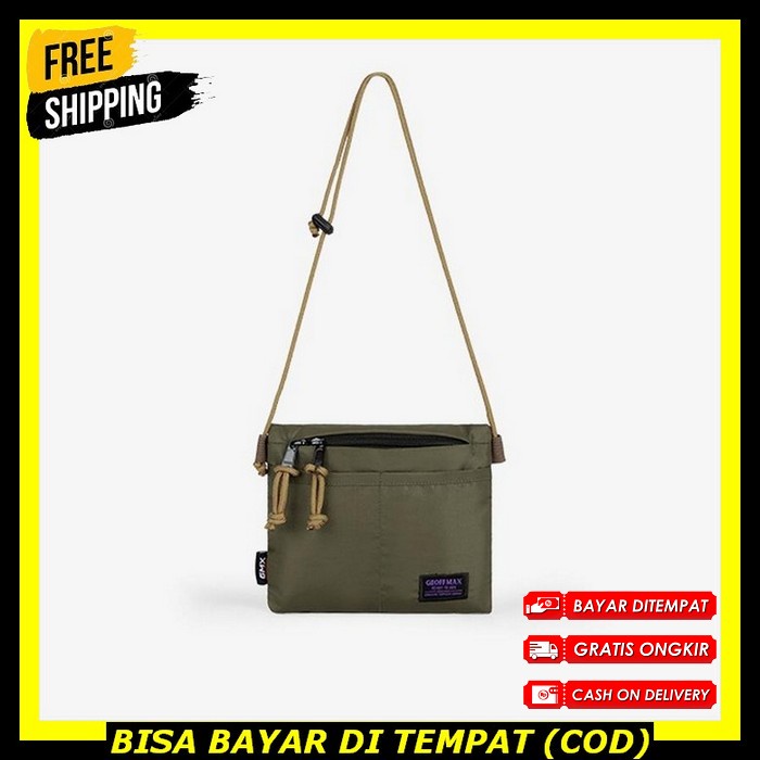 Tas Selempang Pria Terbaru 2022 Selempang Cowok Import Keren Slingbag Eger Ori Slempang Canvas Kanvas Mini Sling Bag Waterproof Sling Bag Distro Original Tas Kecil Anti Air Geoff Max Official - Mercy Green Army | Tas Selempang | Slingbag |