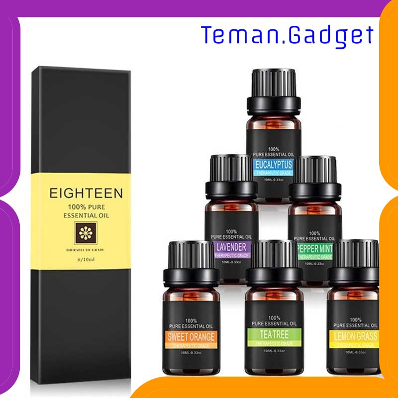 TG-CE004 Eighteen Pure Essential Fragrance Oils Minyak Aromatherapy 10ml 6PCS