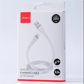 VIVAN SM200S 2A 200cm Micro USB Quick Charge SR Extended Protection Data Cable Flat Design