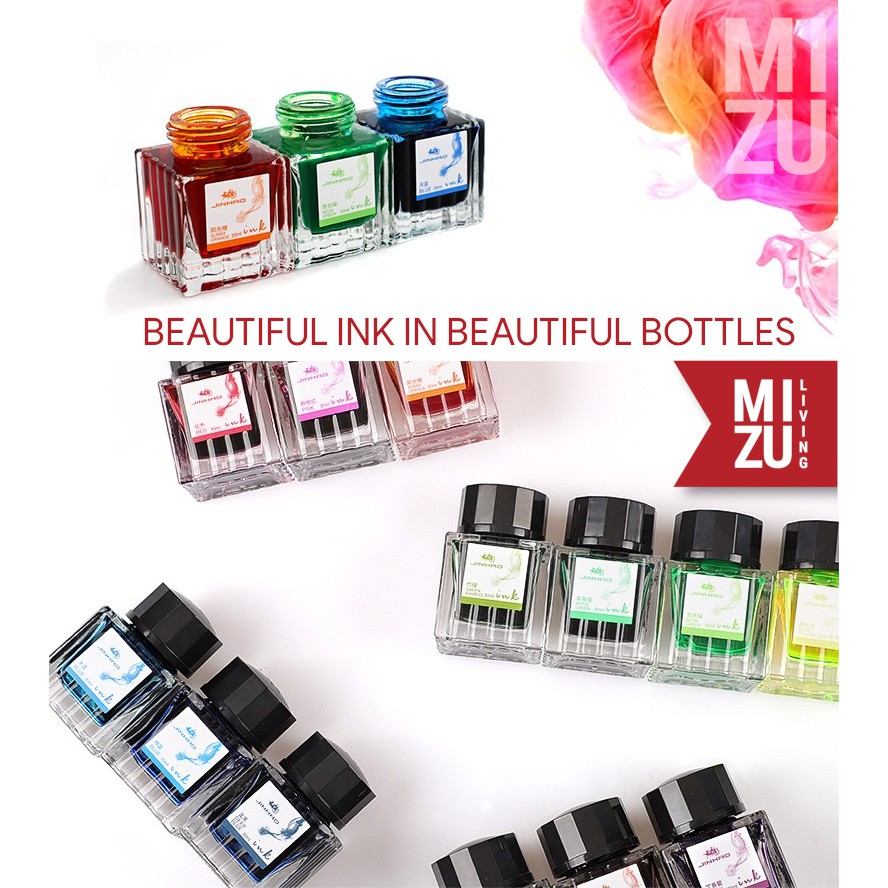

ATH JINHAO 1 Fountain Pen Ink 30 / 50ML Bottle Tinta Fountain Pen Water Resistant Aman Untuk Pen