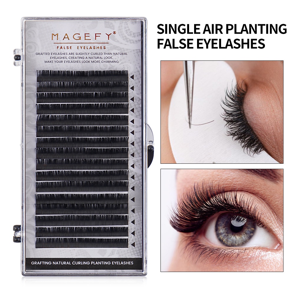 Magefy Type D 10mm-12mm Natural Ketebalan Tanam Bulumata Palsu D Curl Grafting Mink Eyelash Extension