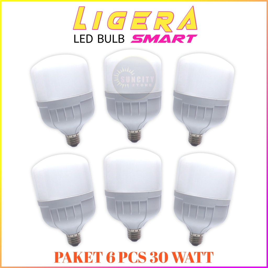 Paket 6 Pcs LIGERA Smart Lampu LED Capsule 30 Watt - Cahaya Putih