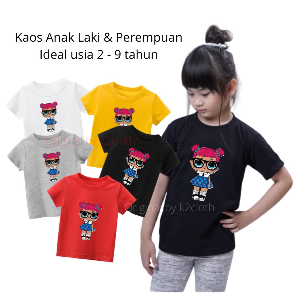 BAJU KAOS ANAK PEREMPUAN DAN LAKI LAKI MURAH MOTIF LOL SUPRISE LUCU IDEAL UMUR 2 SAMPAI 9 TAHUN BAHA