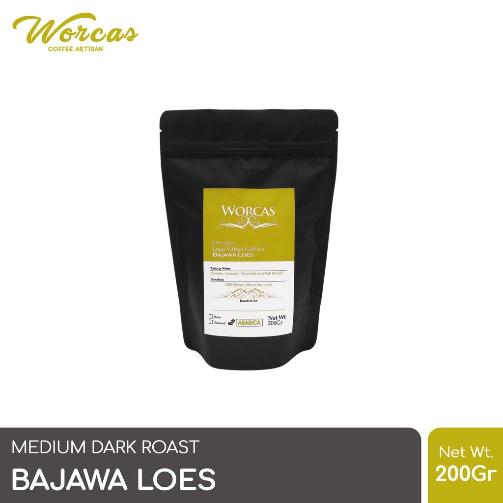 

WORCAS Kopi Arabika Flores Bajawa 200 Gram - Medium Dark Roast