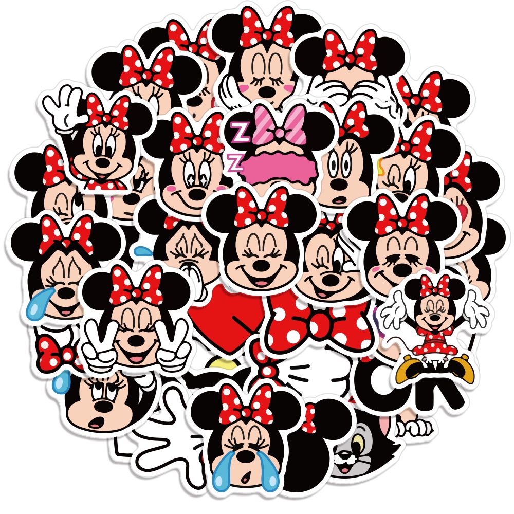 Mickey stiker lucu kartun mouse ekspresi Jurnal bahan Anak cangkir kasus telepon tangan Buku stiker