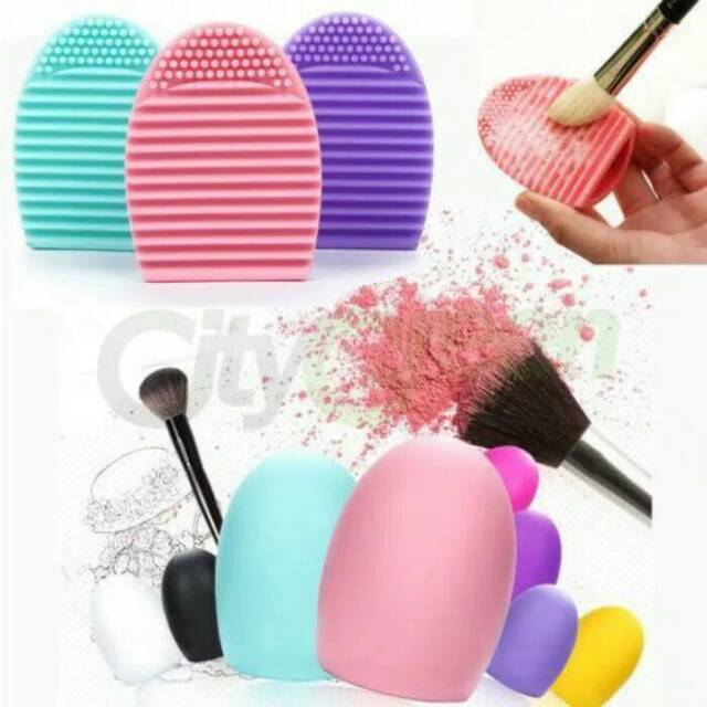 Brush EGG - Alat bantu Pembersih Kuas - Cuci Kuas Make Up Brush Cleaner