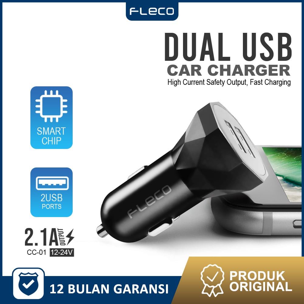 Saver Mobil 2 USB TYPE CC-01 OUTPUT 2.1A / Car Charger Batok Kepala Cas