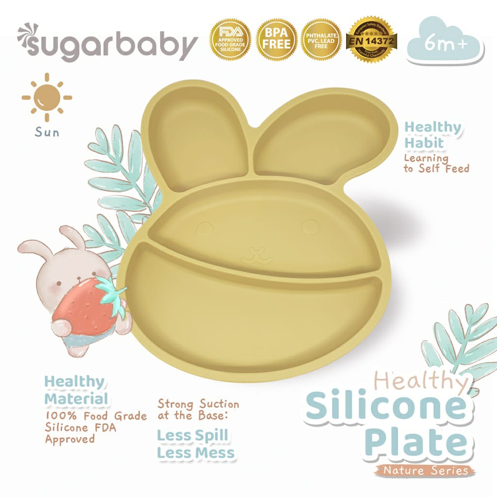Sugarbaby Baby Silicone Plate Tempat Makan Warna Random - SILPLATE